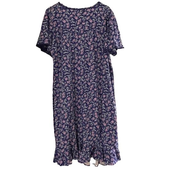Dreams Co Floral Dress Scoop Neck 100% Cotton Size Medium - Picture 3 of 7